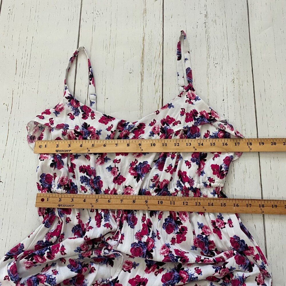 torrid White Floral High-Low Maxi Dress with Pink & Purple Print - Picture 5 of 9